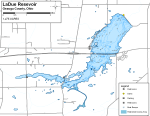 Ladue Resevoir Topographical Lake Map