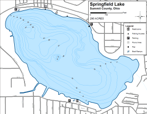 Springfield Lake Topographical Lake Map